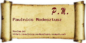 Paulnics Modesztusz névjegykártya